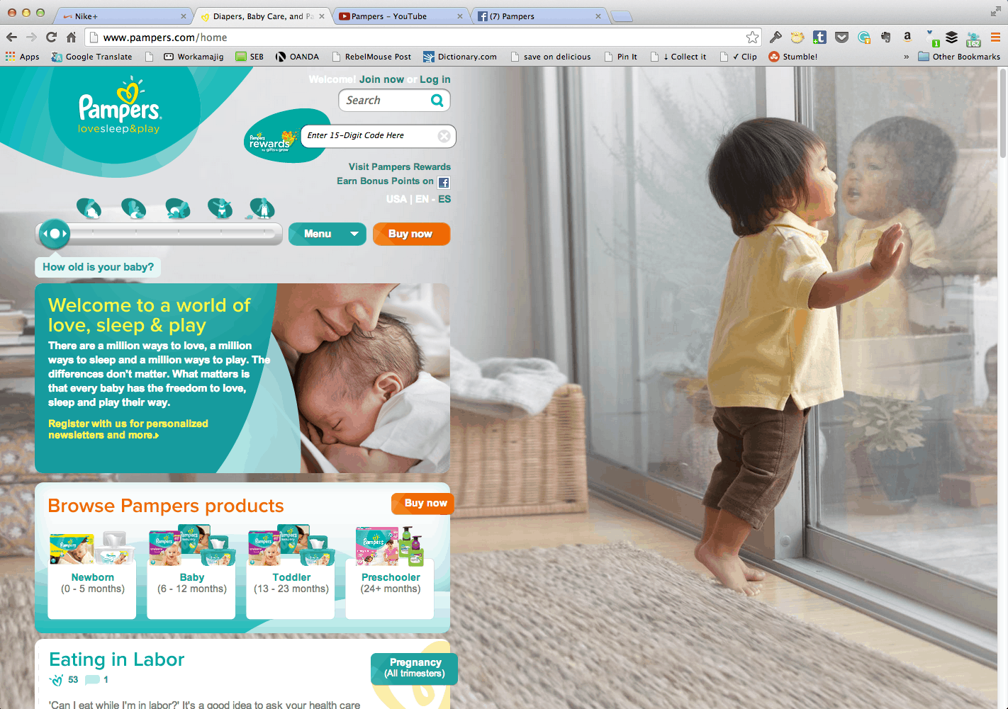 Content marketing examples - Pampers